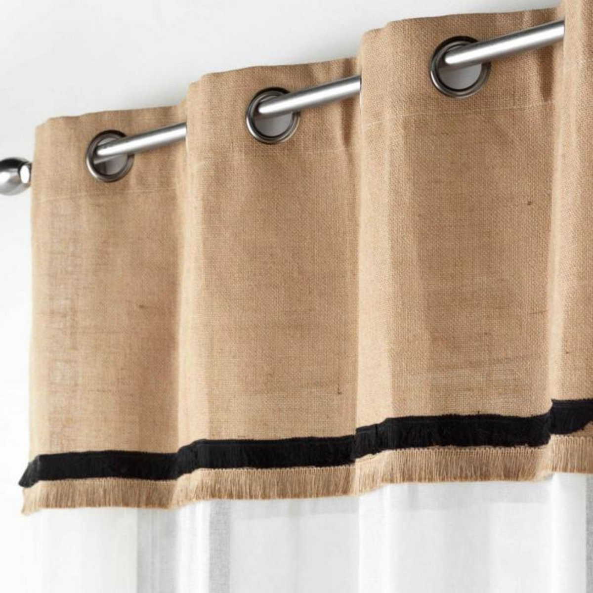 Paris Prix Rideau Voilage à Œillets  Malory  140x240cm Noir