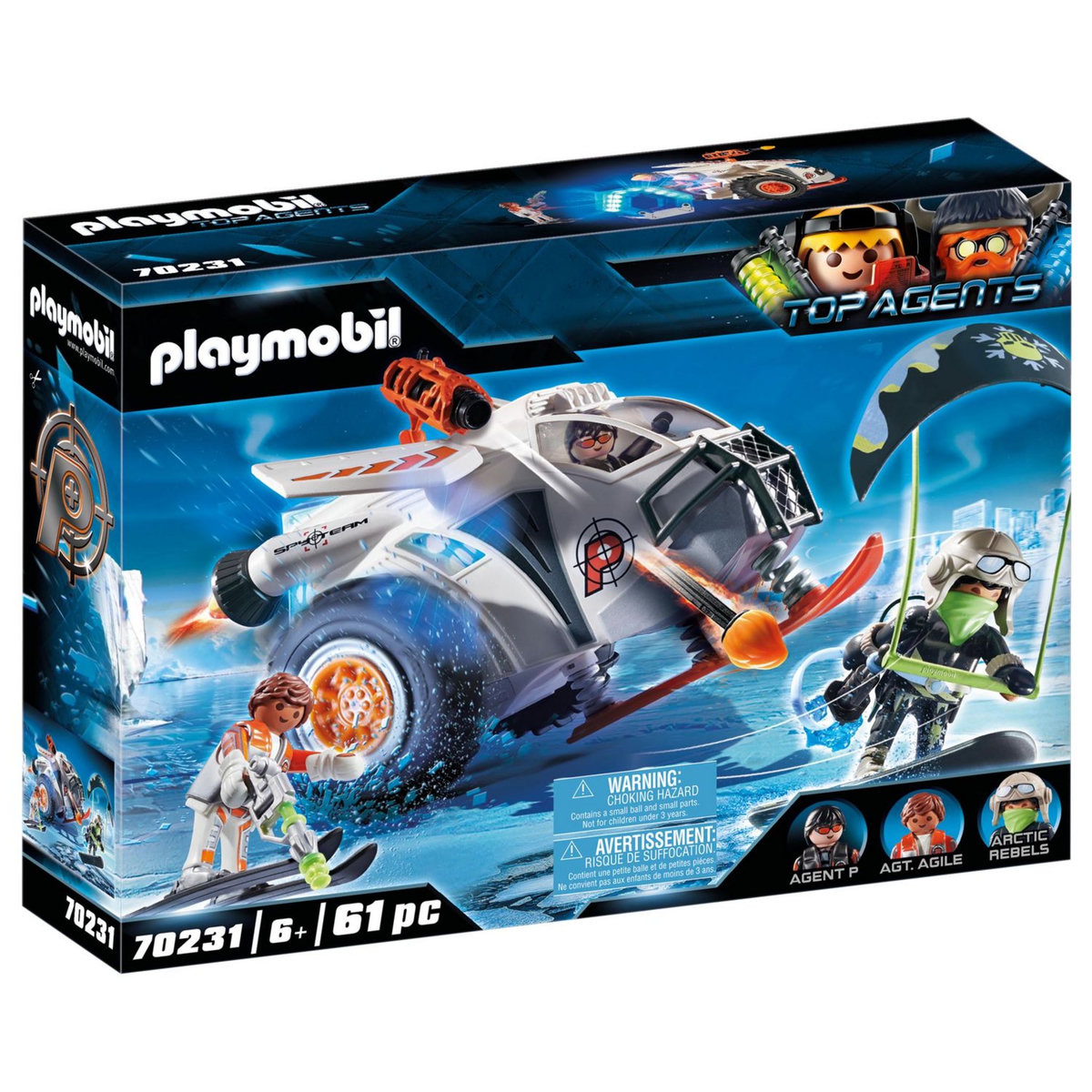 PLAYMOBIL 70231 Top agents - Équipe Véhicule des neiges de la Spy