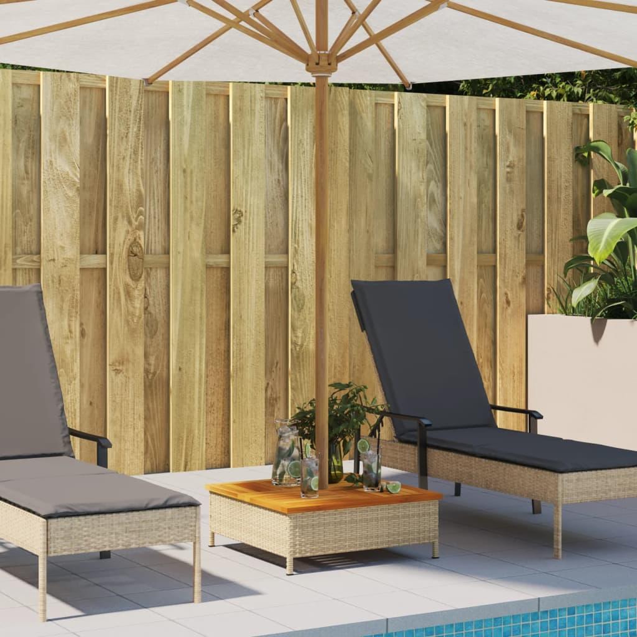 Voir la diapositive 3 : VIDAXL Couvercle de base de parasol beige 70x70x25 cm