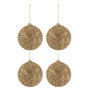 Voir la diapositive 1 : Paris Prix Lot de 4 Boules de Noël  Paillettes  12cm Or