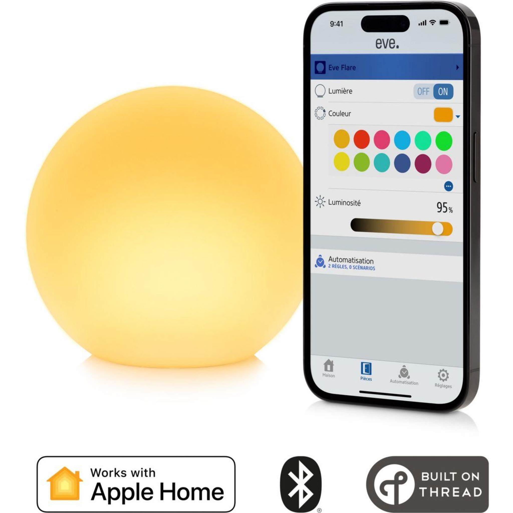 Voir la diapositive 2 : EVE Lampe connectée Flare THREAD