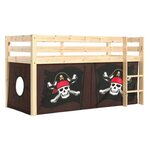 Paris Prix Lit Enfant Surélevé  Pino Caribian Pirates  90x200cm Naturel