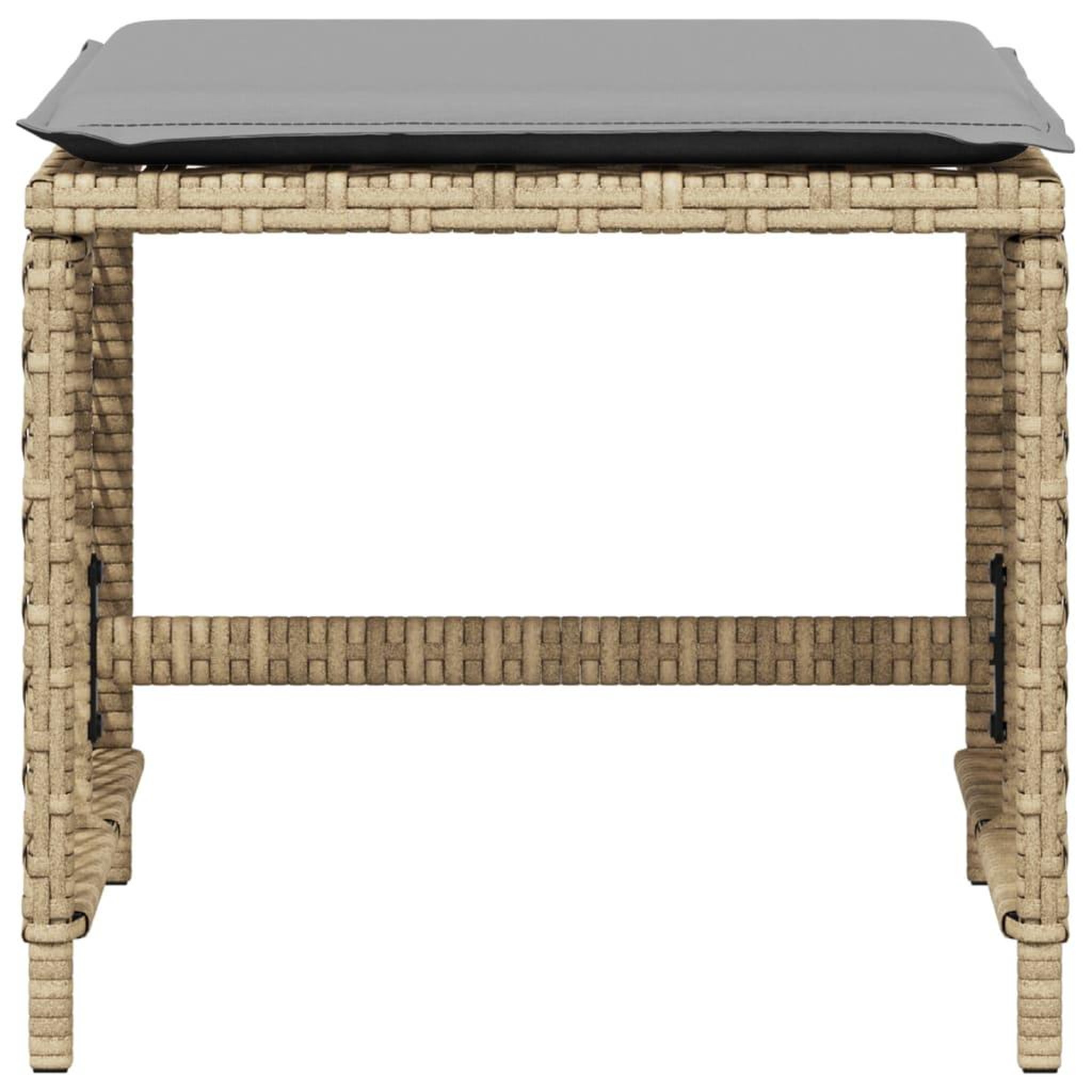 Voir la diapositive 5 : VIDAXL Tabourets jardin et coussins lot de 4 melange beige 41x41x36 cm
