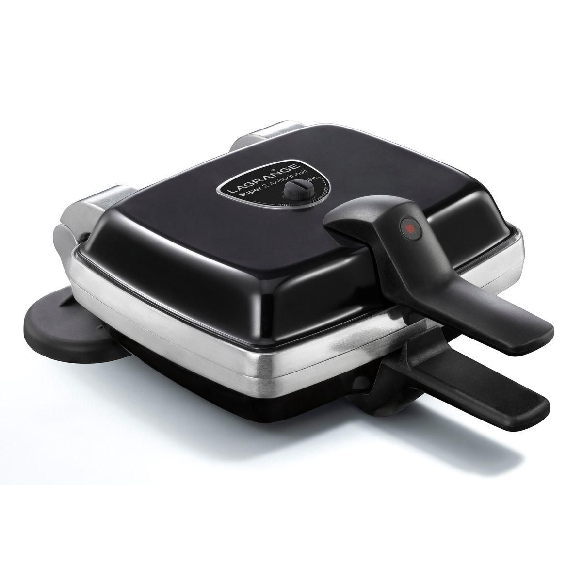 LAGRANGE Croque, gaufrier, gaufrette super 2 antiadhésif noir gaufres +GT+CM