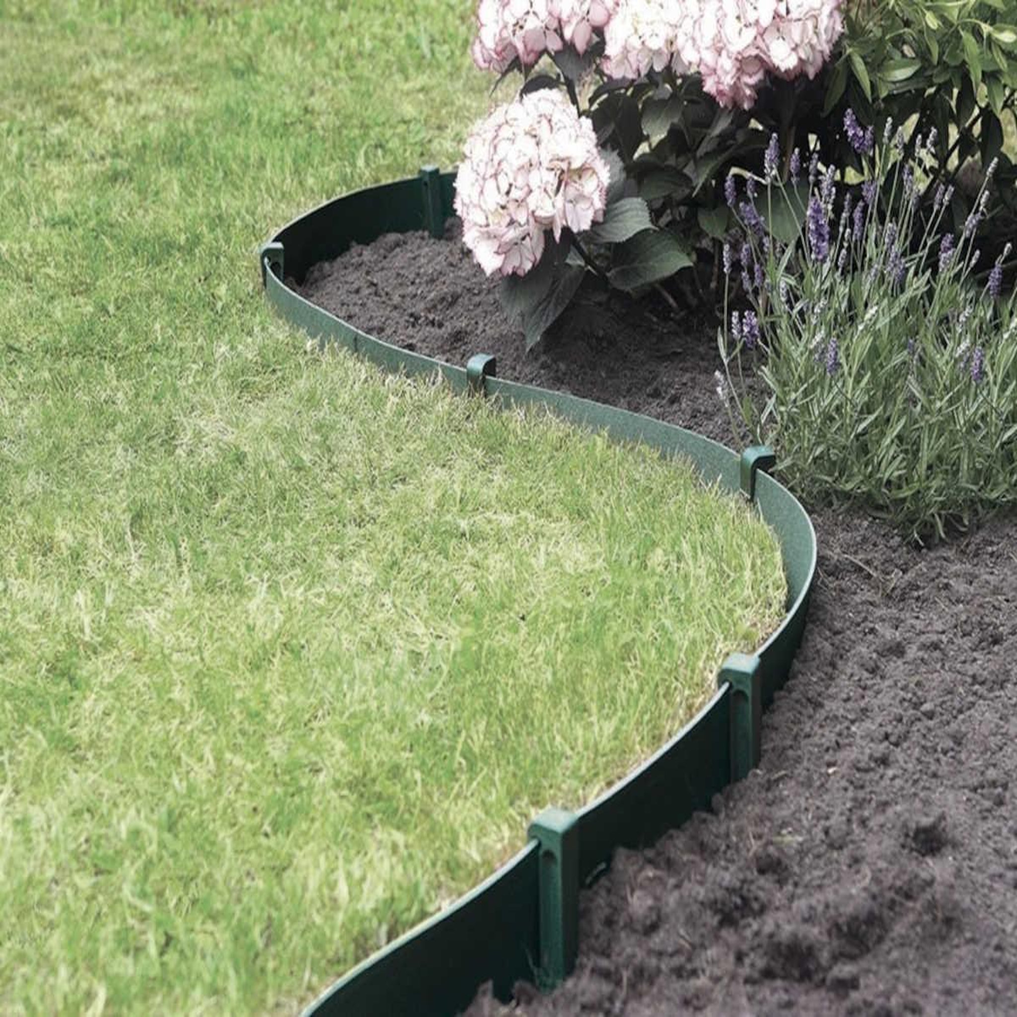 Voir la diapositive 4 : Nortene Bordure flexible en pe 100% recyclé, 10 m x h15 cm - vert - nortene
