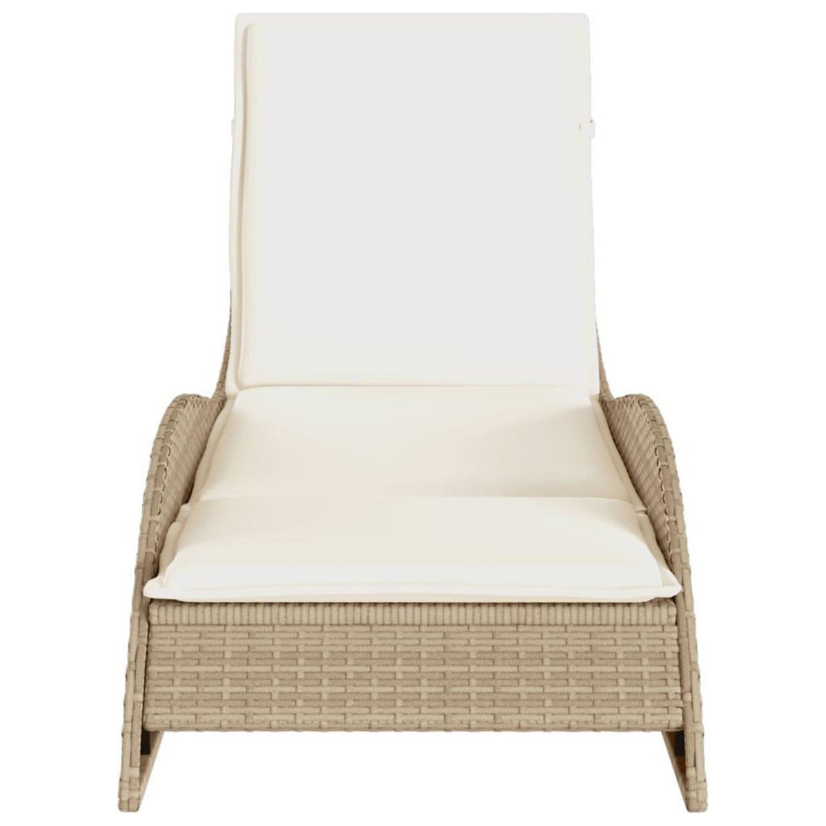 VIDAXL Chaise longue avec coussin beige 60x205x73 cm resine tressee