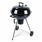 SWEEEK Barbecue charbon de bois Ø57cm - Georges - Noir émaillé. barbecue avec aérateurs. émaillé. fumoir. récupérateur de cendres