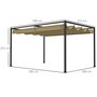Voir la diapositive 3 : OUTSUNNY Pergola rétractable 2,98L x 2,13l x 2,22H m structure métal époxy anticorrosion toile polyester haute densité 180 g/m² incluse kaki