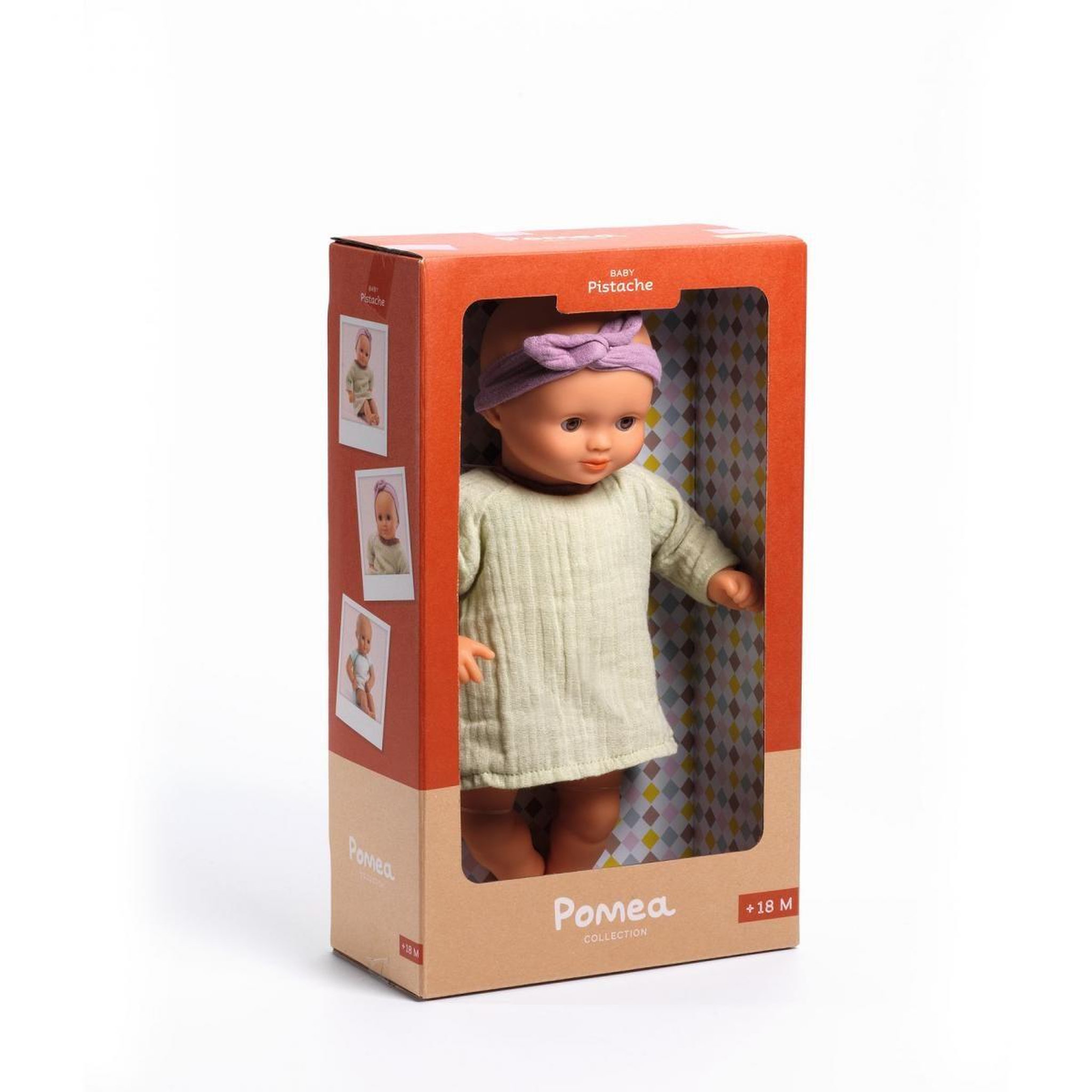 Voir la diapositive 3 : Djeco Poupee baby pistache pomea
