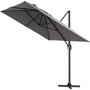 Voir la diapositive 2 : Habitat et Jardin Parasol jardin déporté Alu  Sun 4  - Rectangle - 3 x 4 m + Housse de protection - Gris