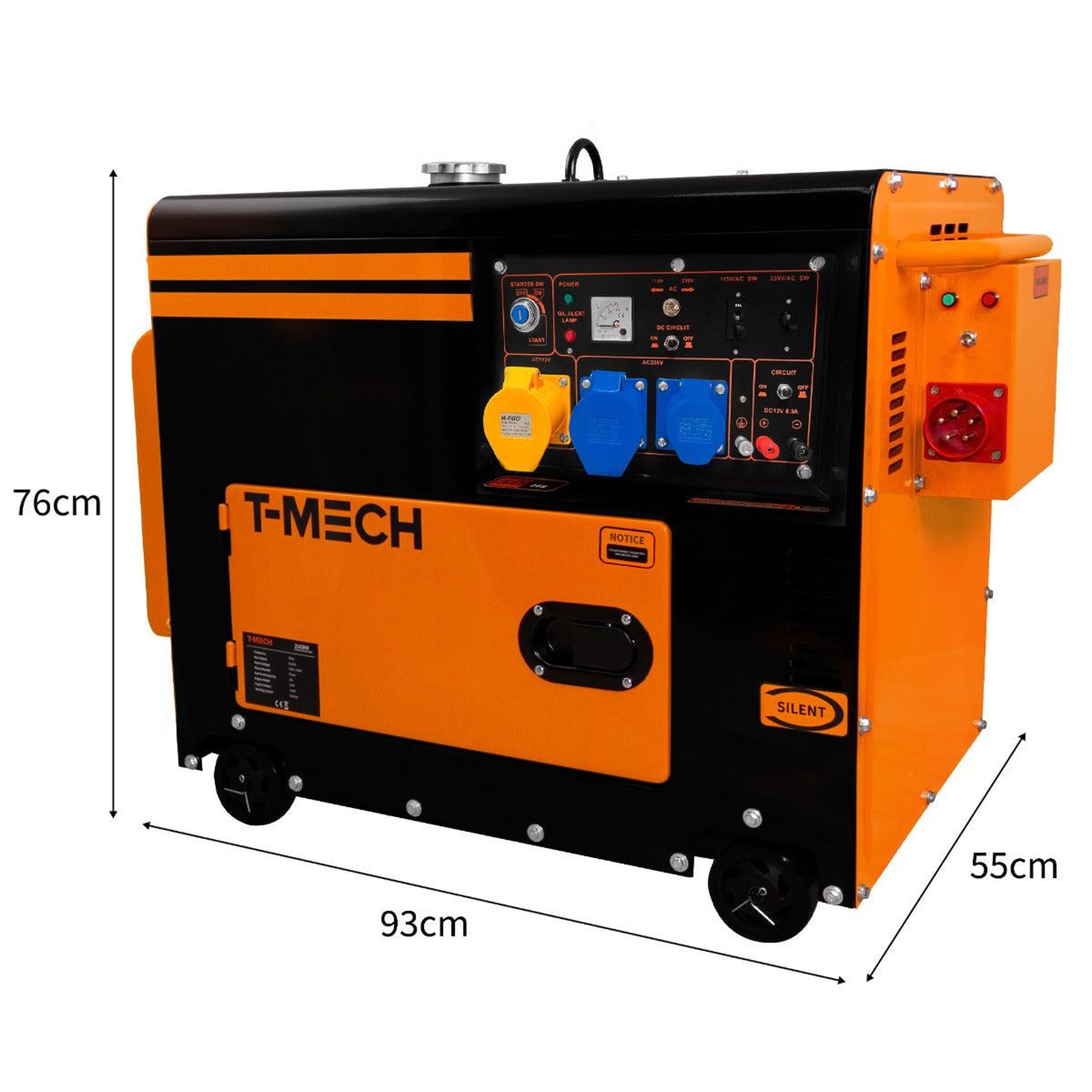 Voir la diapositive 4 : T-MECH Ggénérateur à diesel monophasé 230 v - 6 500 w