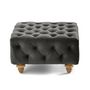 Voir la diapositive 4 : LISA DESIGN Walter - pouf chesterfield en velours - pieds bois