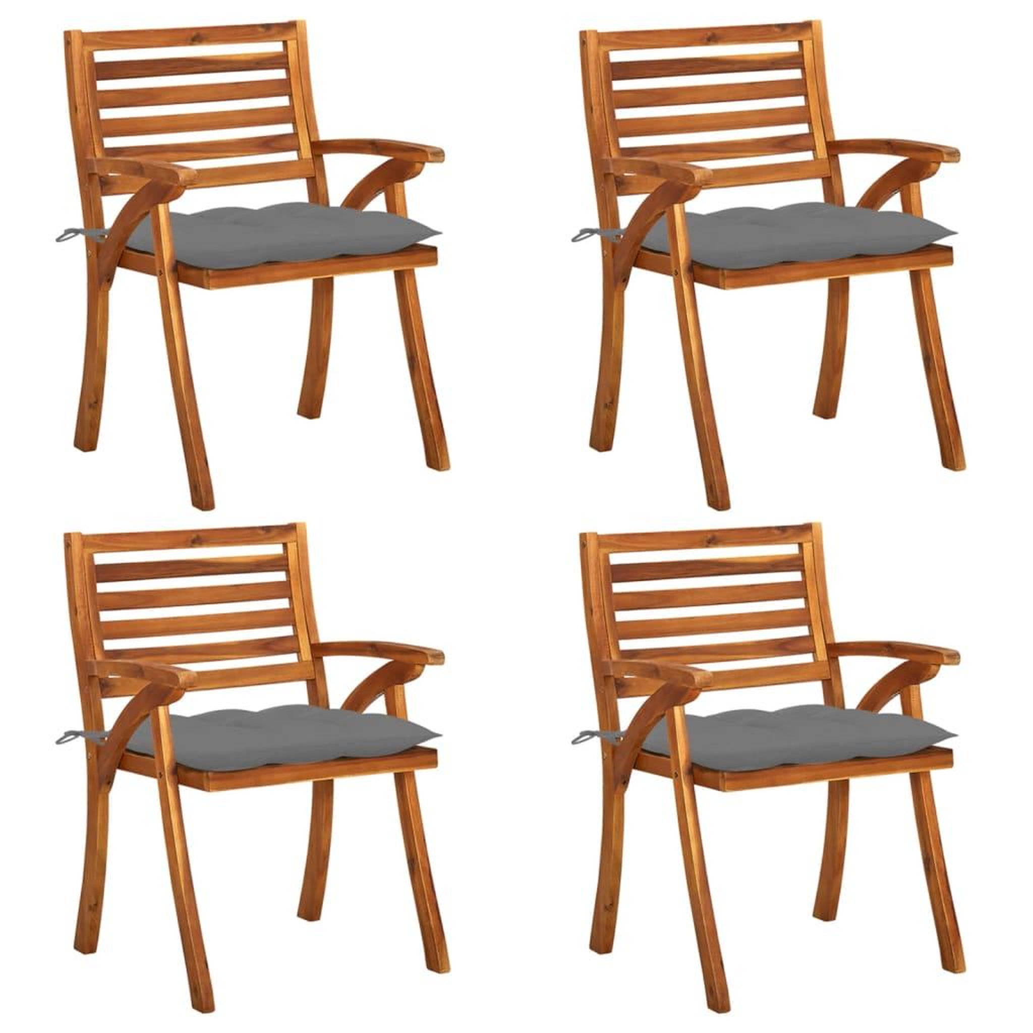 Voir la diapositive 1 : VIDAXL Chaises de jardin avec coussins lot de 4 Bois de teck solide
