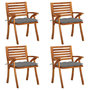 Voir la diapositive 1 : VIDAXL Chaises de jardin avec coussins lot de 4 Bois de teck solide