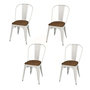 Voir la diapositive 1 : DIVERS Lot de 4 chaises vintage Liv H84 cm - Blanc