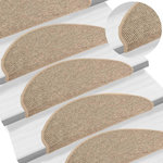 VIDAXL Tapis d'escalier auto-adhesifs 15 pcs Beige fonce 65x21x4 cm