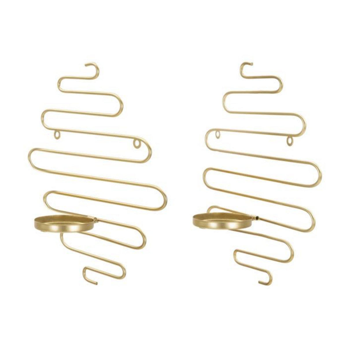 Paris Prix Lot de 2 Bougeoirs Muraux en Métal  Alid  34cm Or