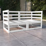 Voir la diapositive 1 : VIDAXL Canape a 2 places de jardin Blanc Bois de pin solide