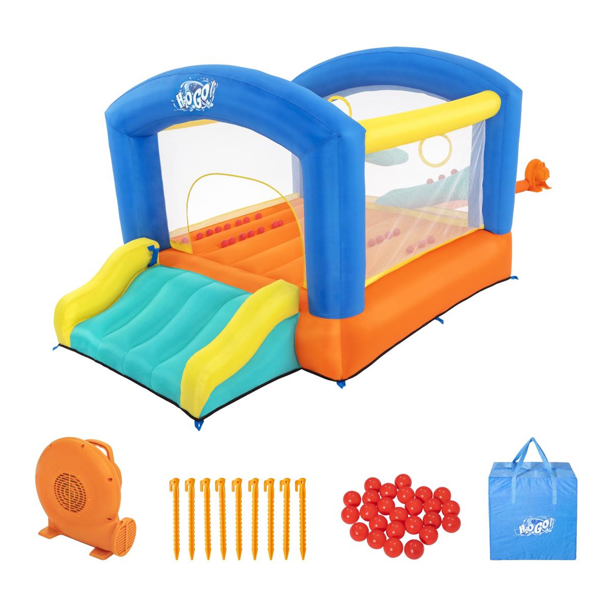 BESTWAY Trampoline gonflable à air constant leap & play, 289 x 213 x 173 cm - 53427