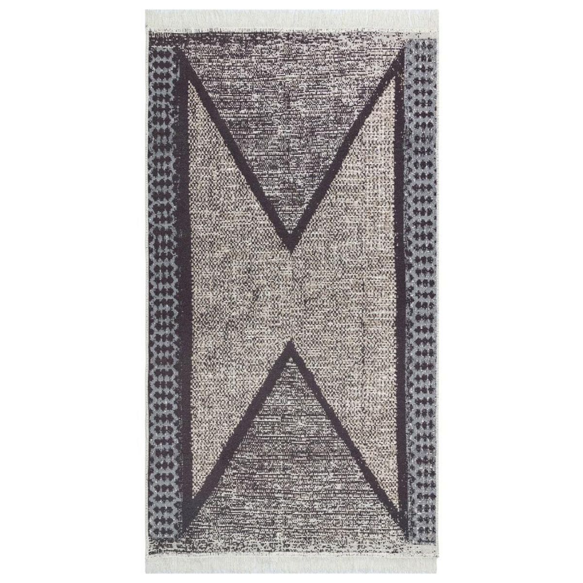 VIDAXL Tapis Noir et gris 120x180 cm Coton