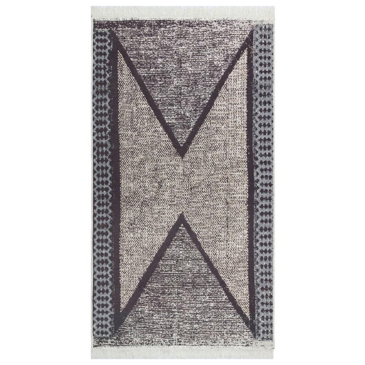 VIDAXL Tapis Noir et gris 120x180 cm Coton