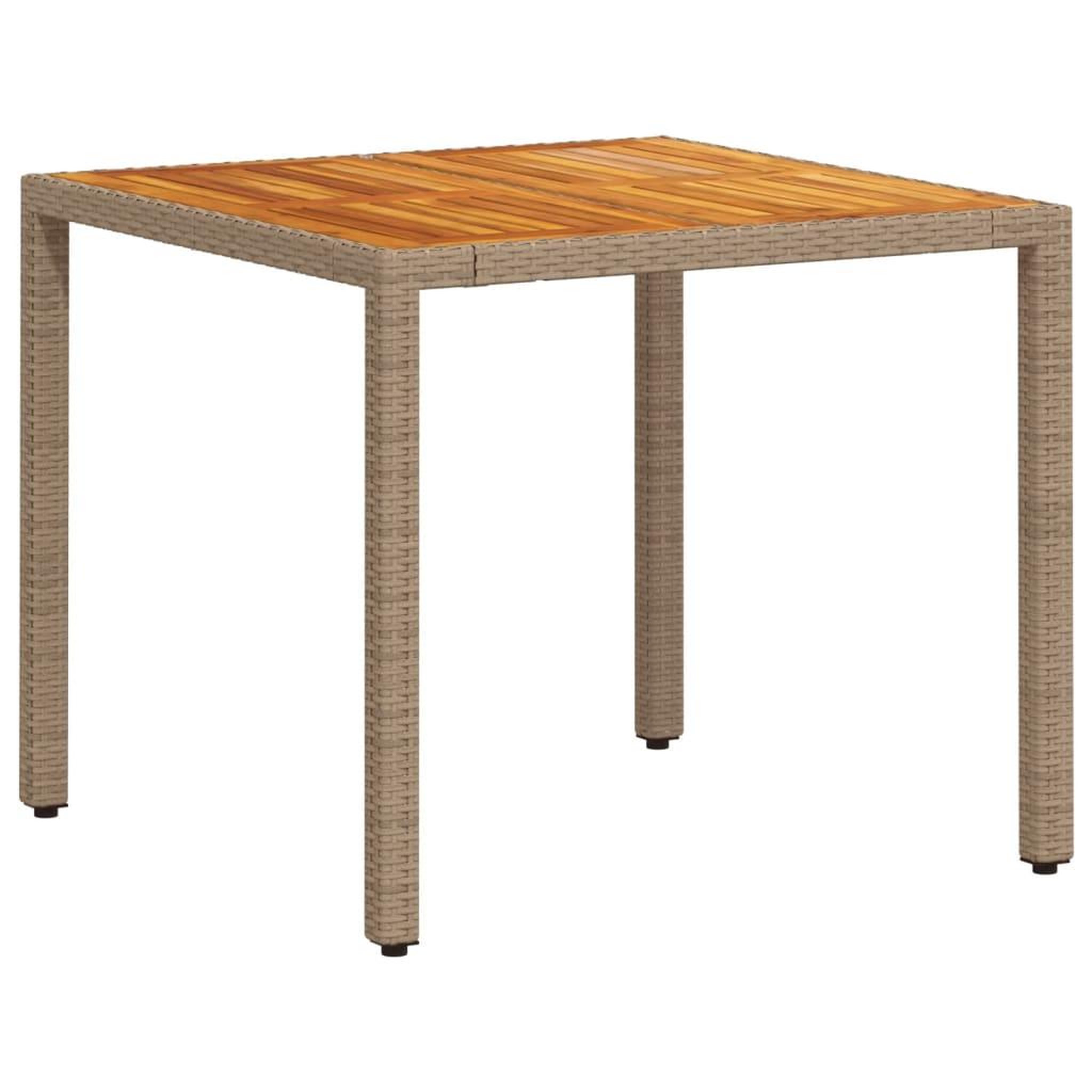 Voir la diapositive 4 : VIDAXL Ensemble a manger de jardin et coussins 5pcs beige rotin acacia