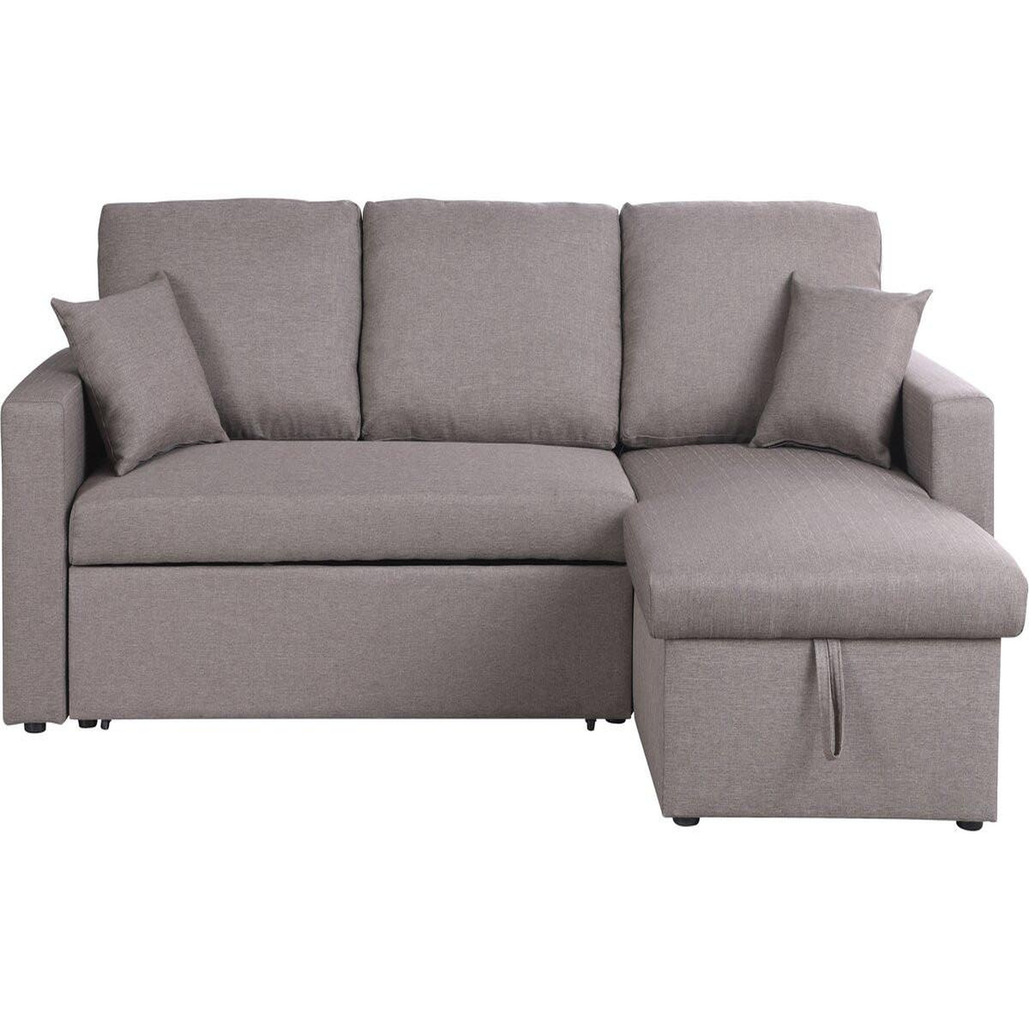 Voir la diapositive 4 : Habitat et Jardin Canapé d'angle convertible/ réversible avec coffre  Alain  - 3 places - Taupe