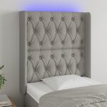 VIDAXL Tete de lit a LED Gris clair 83x16x118/128 cm Tissu