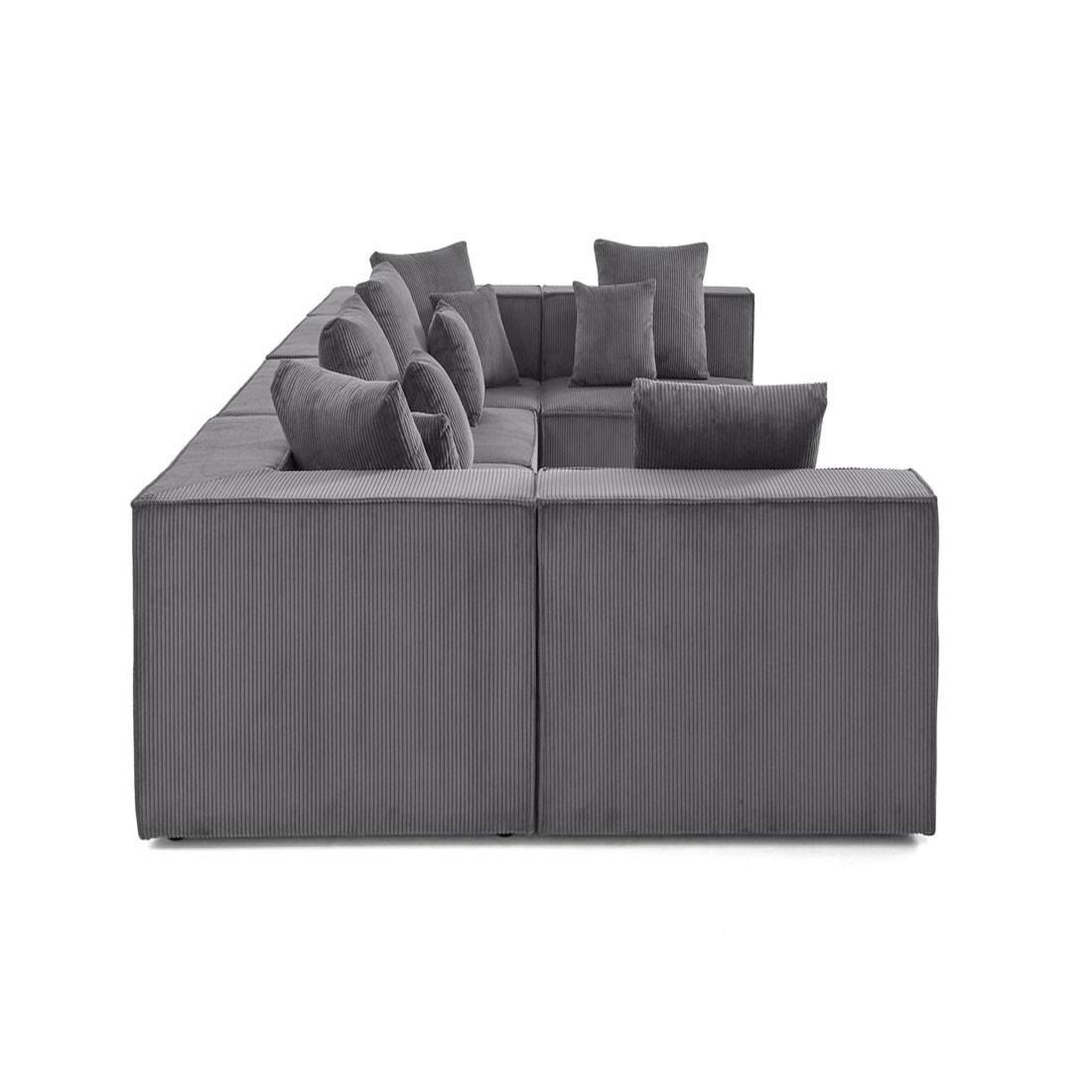Voir la diapositive 6 : BEST MOBILIER Colombine - canapé modulable panoramique - 7 places - en velours côtelé
