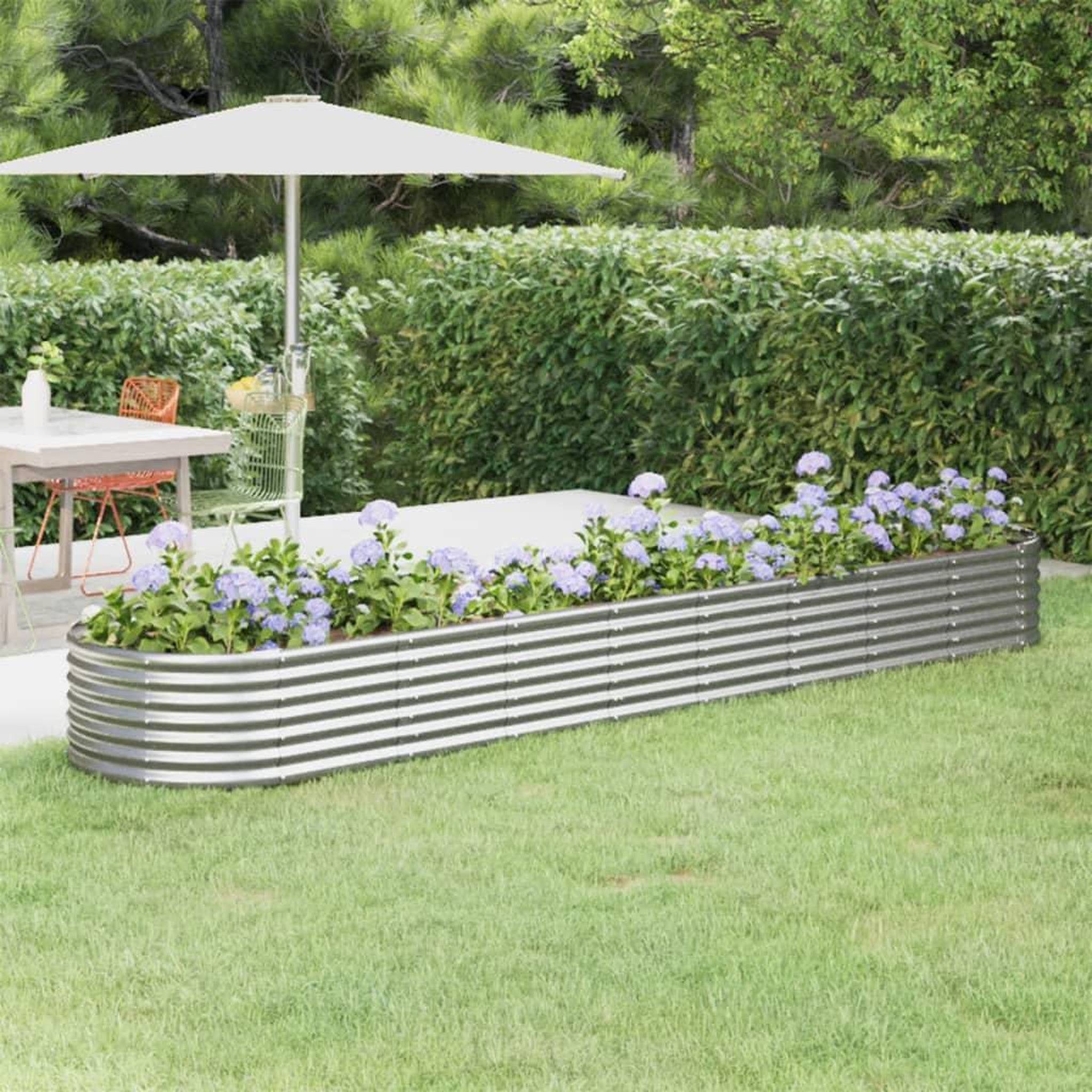 Voir la diapositive 1 : VIDAXL Lit sureleve de jardin Acier enduit de poudre Argente