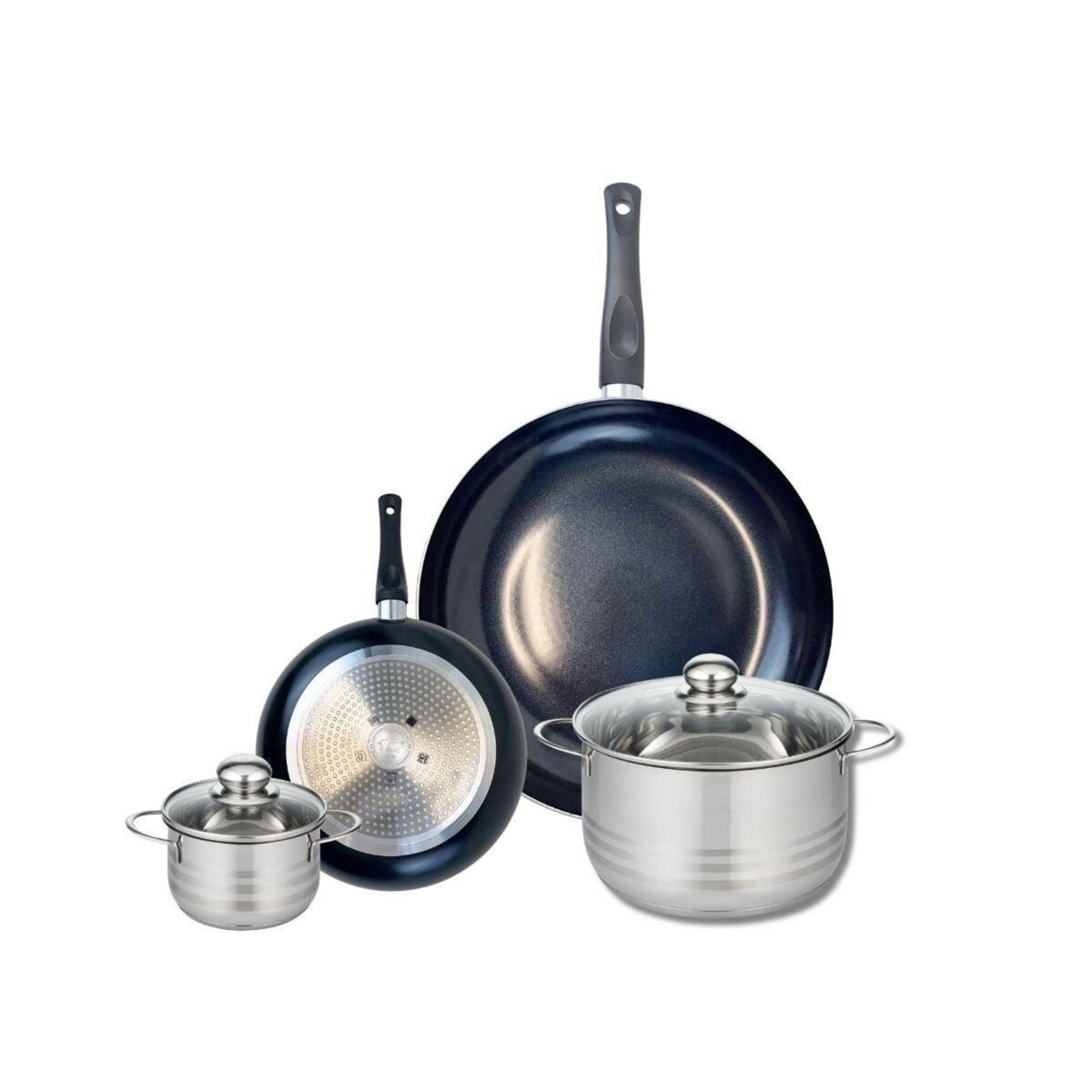 ELO Ensemble de 2 Poêles de cuisson 20 et 32 cm et 2 faitouts 12 et 20 cm Elo Prima Brillant