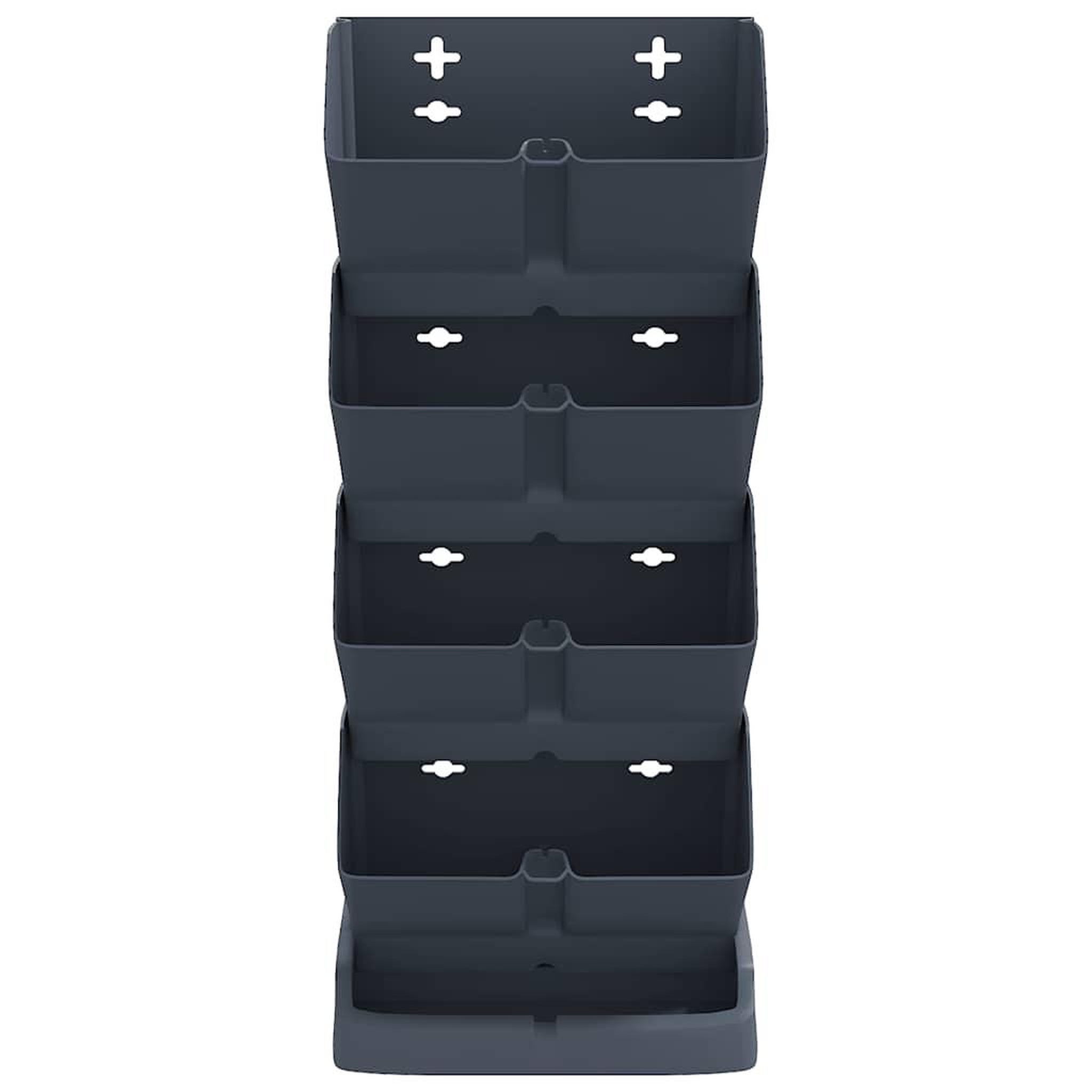 Voir la diapositive 3 : VIDAXL Ensemble de jardinieres verticales 4 pcs Anthracite PP