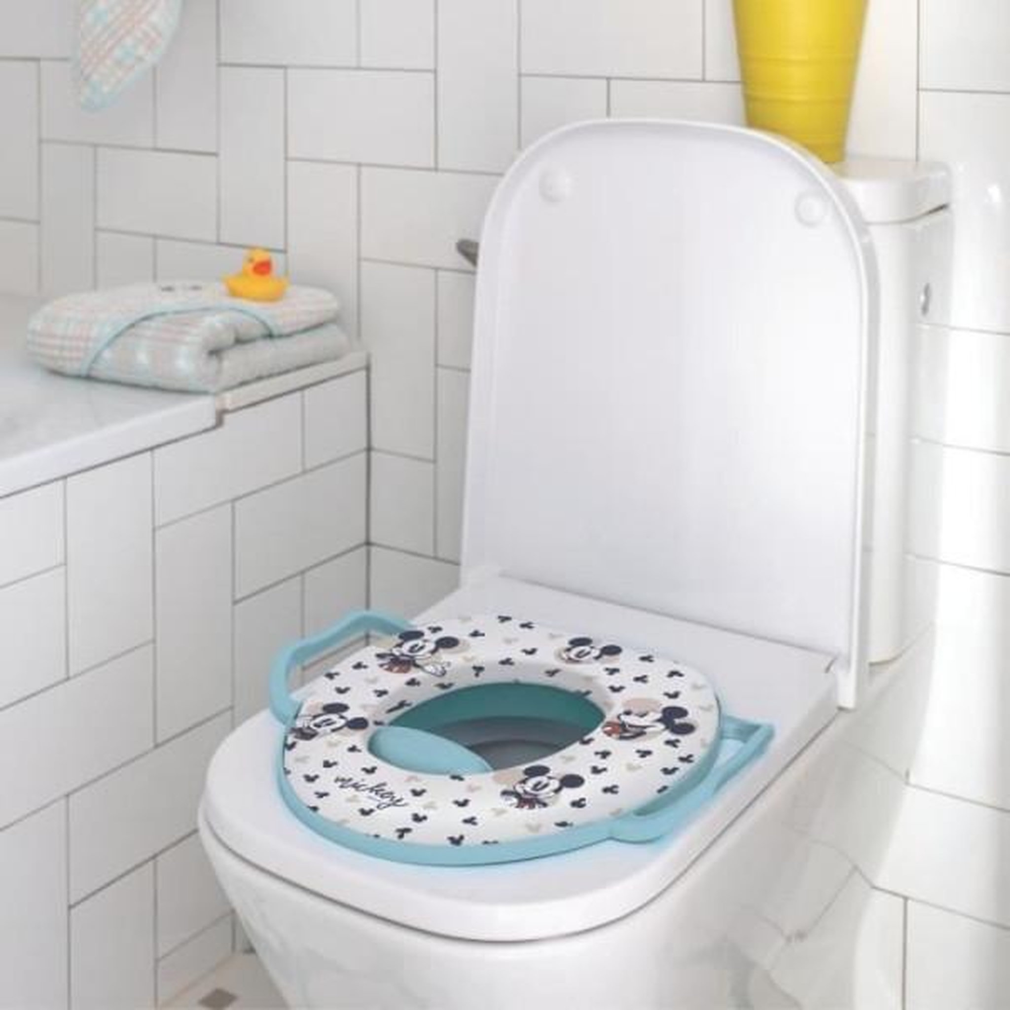 Voir la diapositive 3 : THERMOBABY Réducteur WC - THERMOBABY - Confort avec poignées - Mickey