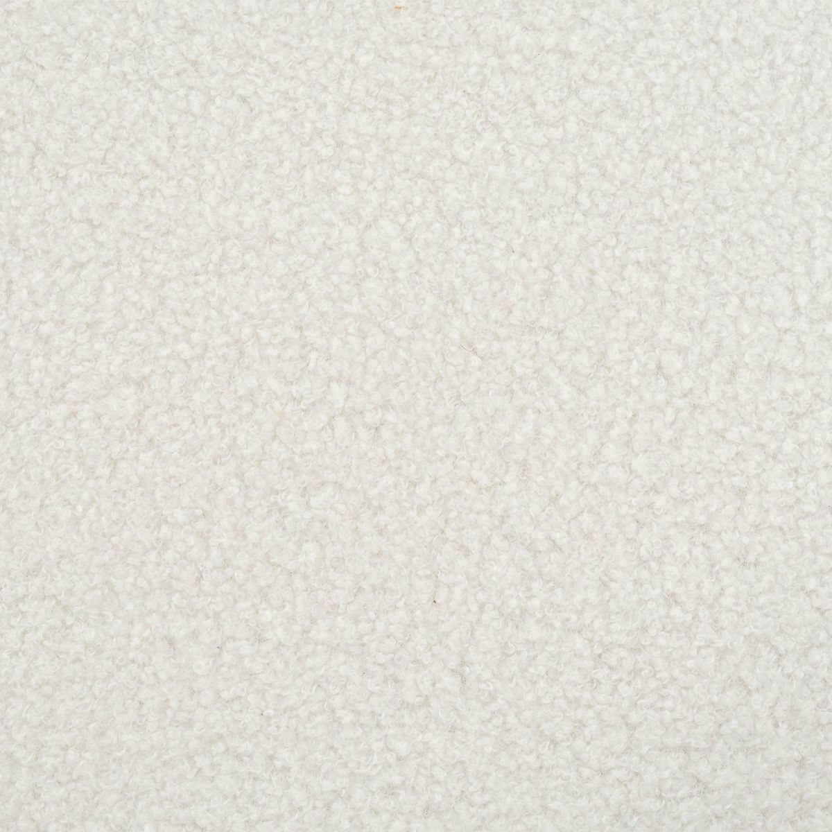 SWEEEK Tabouret pouf. pieds en bois d'hévéa et tissu bouclette. blanc