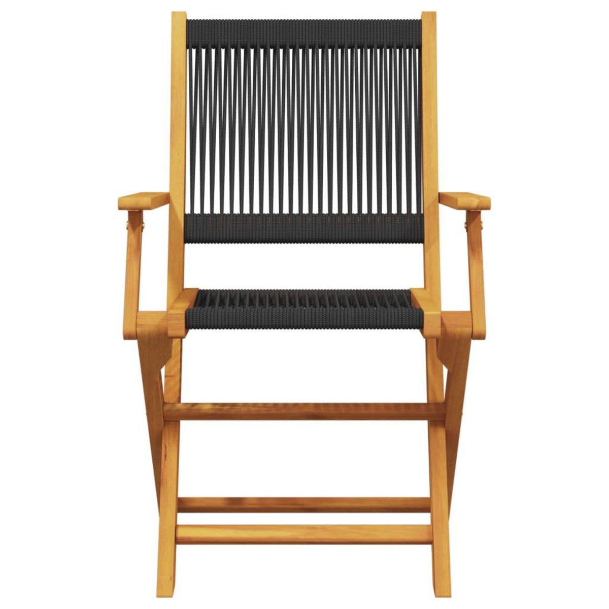 VIDAXL Chaises de jardin pliantes lot de 4 noir bois d'acacia massif