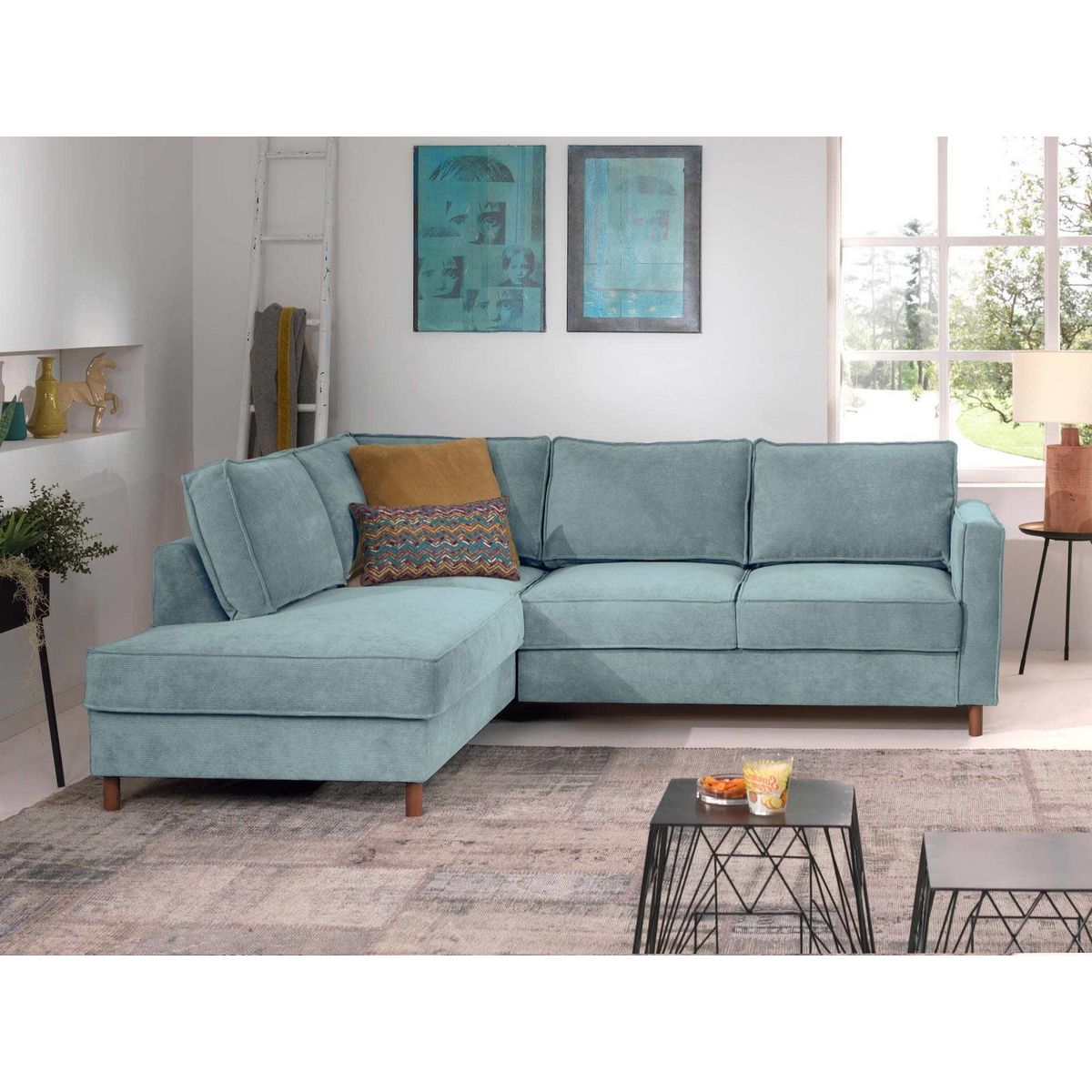 LISA DESIGN Jake - canapé d'angle gauche - convertible - 5 places - en velours côtelé