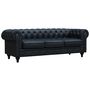 Voir la diapositive 1 : Habitat et Jardin Canapé fixe Chesterfield  Aliza  - 208 x 82 x 70 cm - 3 places - Noir
