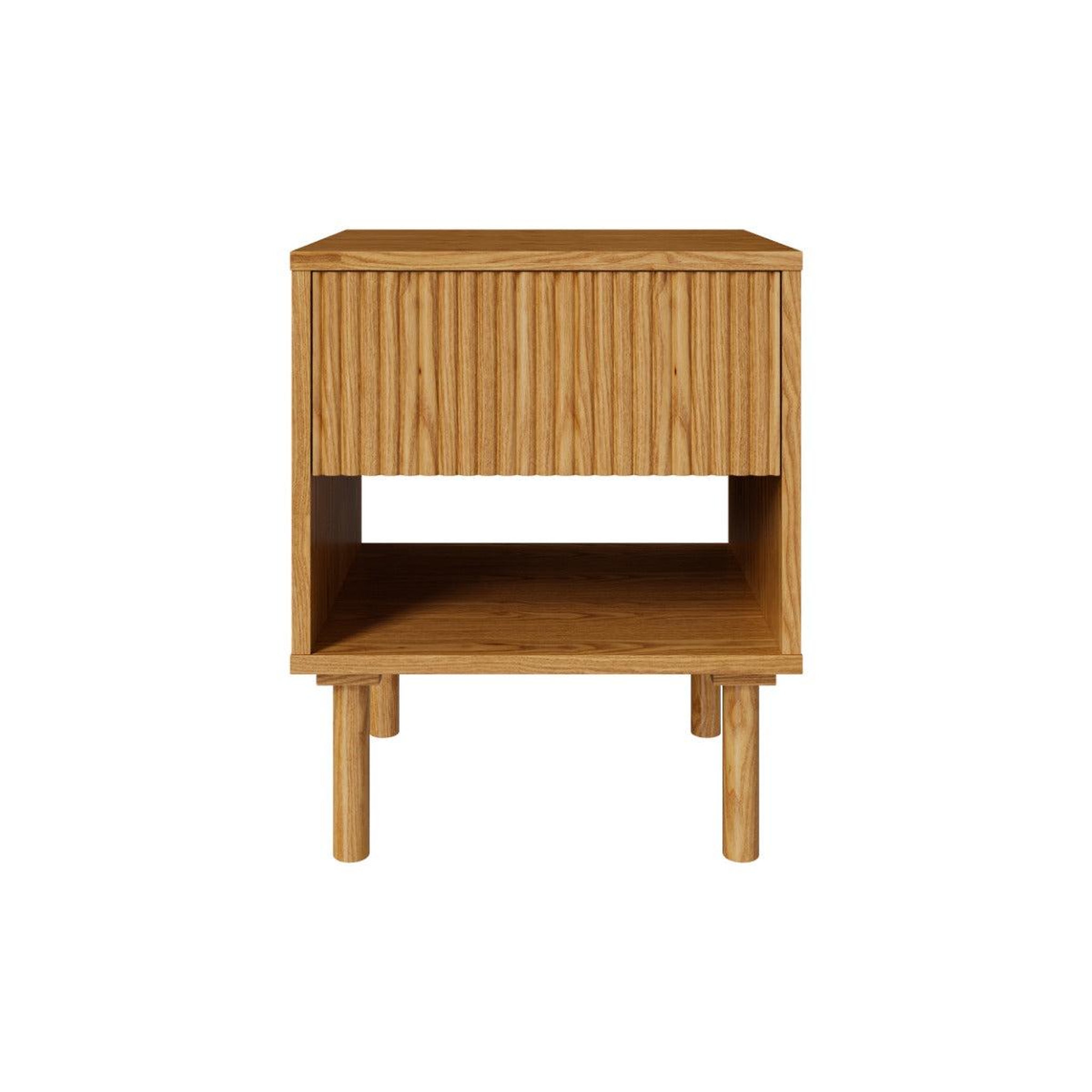 MAISON PAVANE Table de chevet en bois d'hévéa massif 1 tiroir-inès