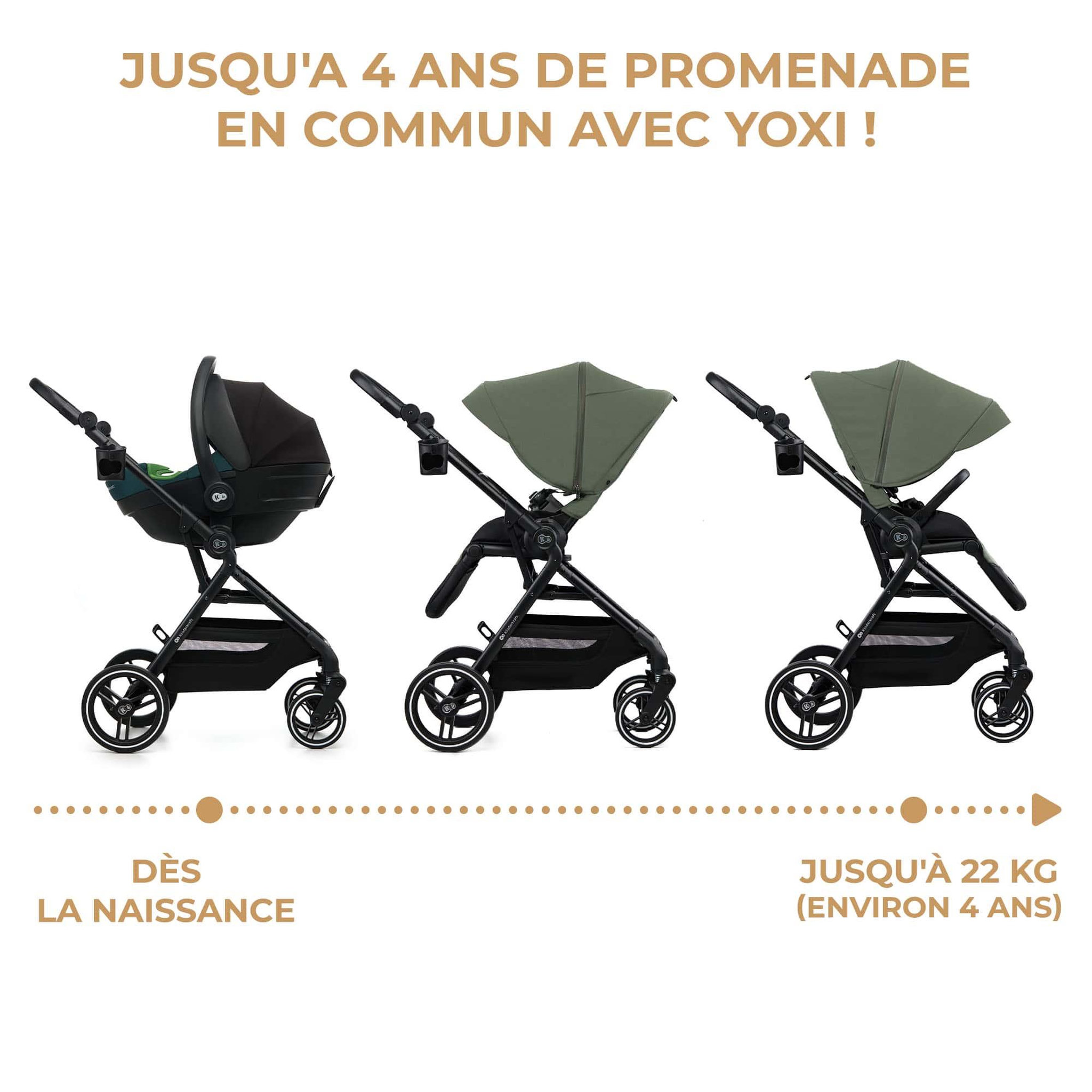 Voir la diapositive 4 : KINDERKRAFT Poussette avec nacelle et accessoires YOXI