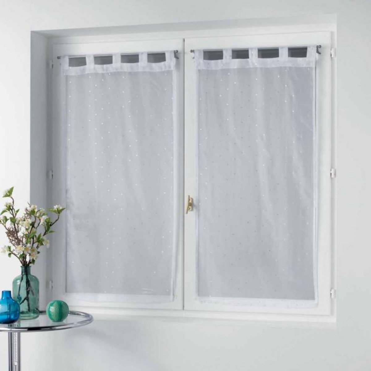 Paris Prix Paire de Voilages  Orion  60x160cm Blanc