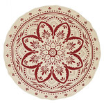 Paris Prix Tapis Rond Imprimé  Mandala  120cm Terracotta