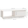 Voir la diapositive 6 : VIDAXL Meuble TV Blanc 110x30x33,5 cm Bois de pin massif