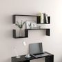 Voir la diapositive 3 : VIDAXL Etageres murales 2 pcs noir 100x15x20 cm bois d'ingenierie