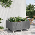 VIDAXL Jardiniere a roulettes gris clair 100x80x54 cm PP