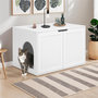 Voir la diapositive 2 : ID MARKET Maison de toilette chat cache-litière avec doubles portes blanc