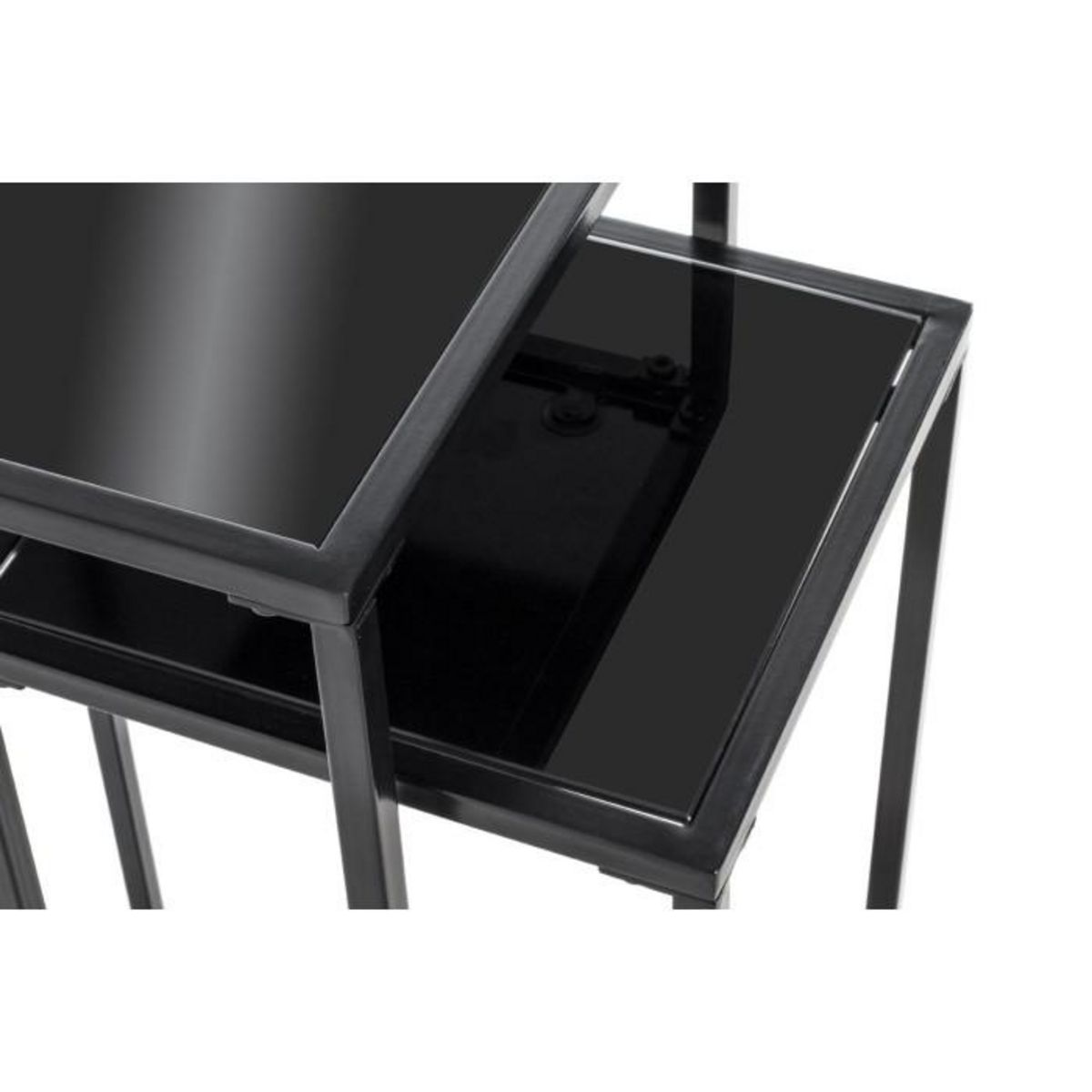 Paris Prix Lot de 2 Sellettes en Métal  Cromano  70cm Noir