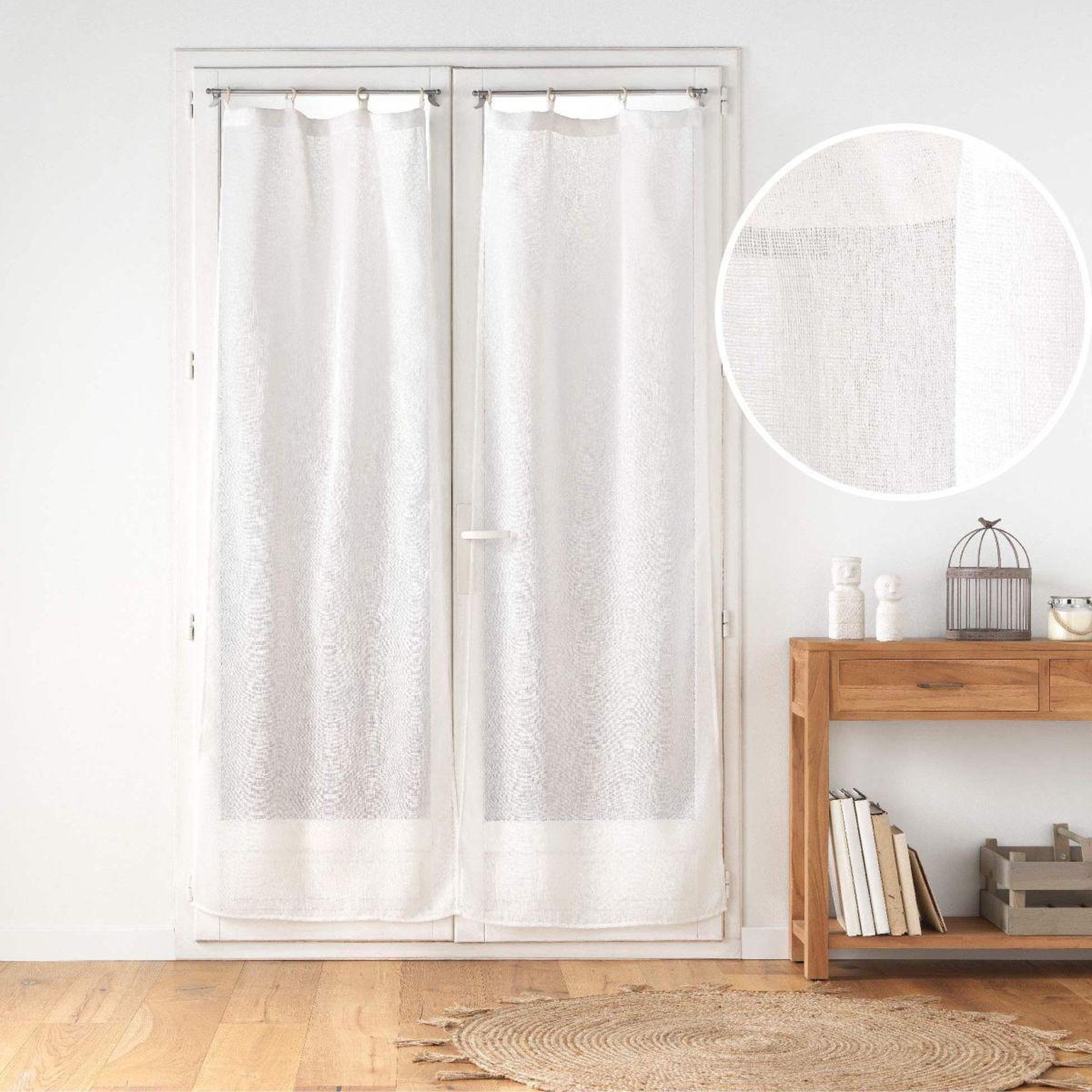 Voir la diapositive 5 : Douceur d'Intérieur Paire de voilages à œillets  minalisa  70x200cm blanc