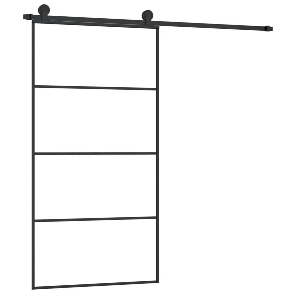 VIDAXL Porte coulissante et kit de quincaillerie 102,5x205cm Verre ESG