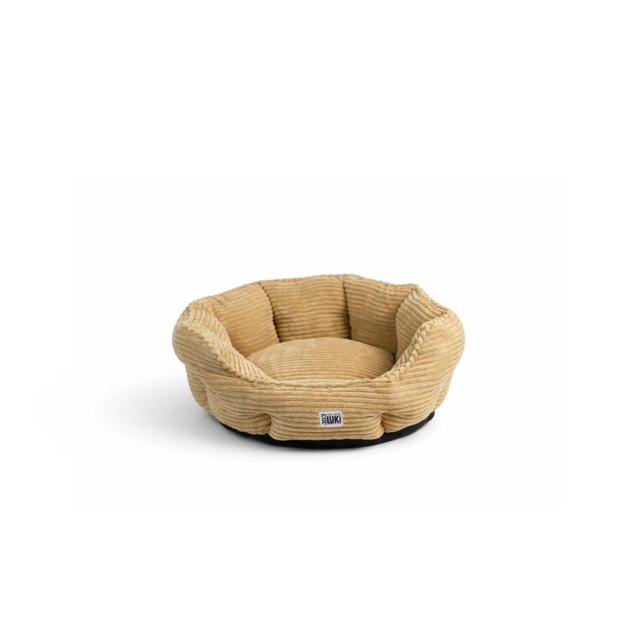 Voir la diapositive 2 : MON AMI LUKI Panier rond antidérapant velours côtelé sable pour chien