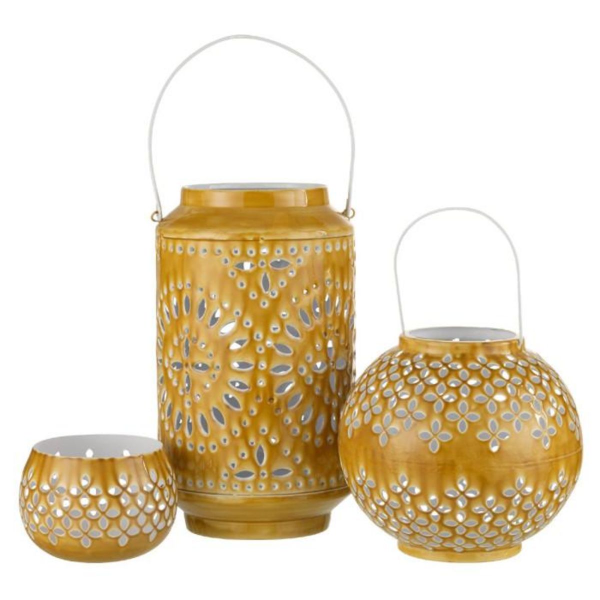 Paris Prix Lanterne Ronde Métal  Sévilla  30cm Ocre